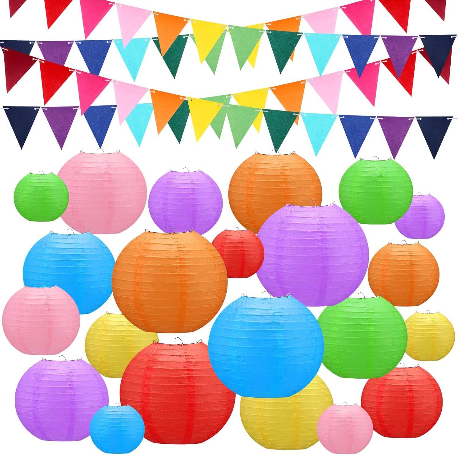 88 Pcs Colorful Classroom Decor 28 Pcs Paper Lantern 60 Pcs