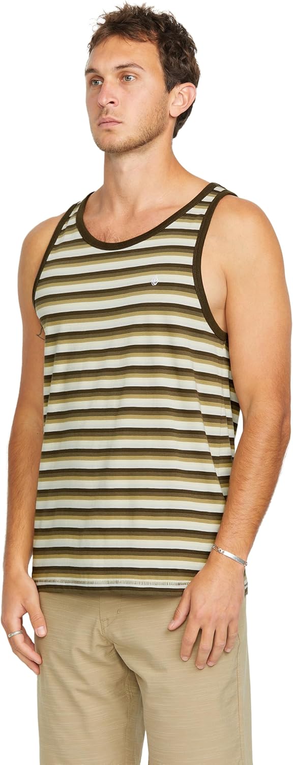 Volcom Mens Level Stone Striped Tank Top