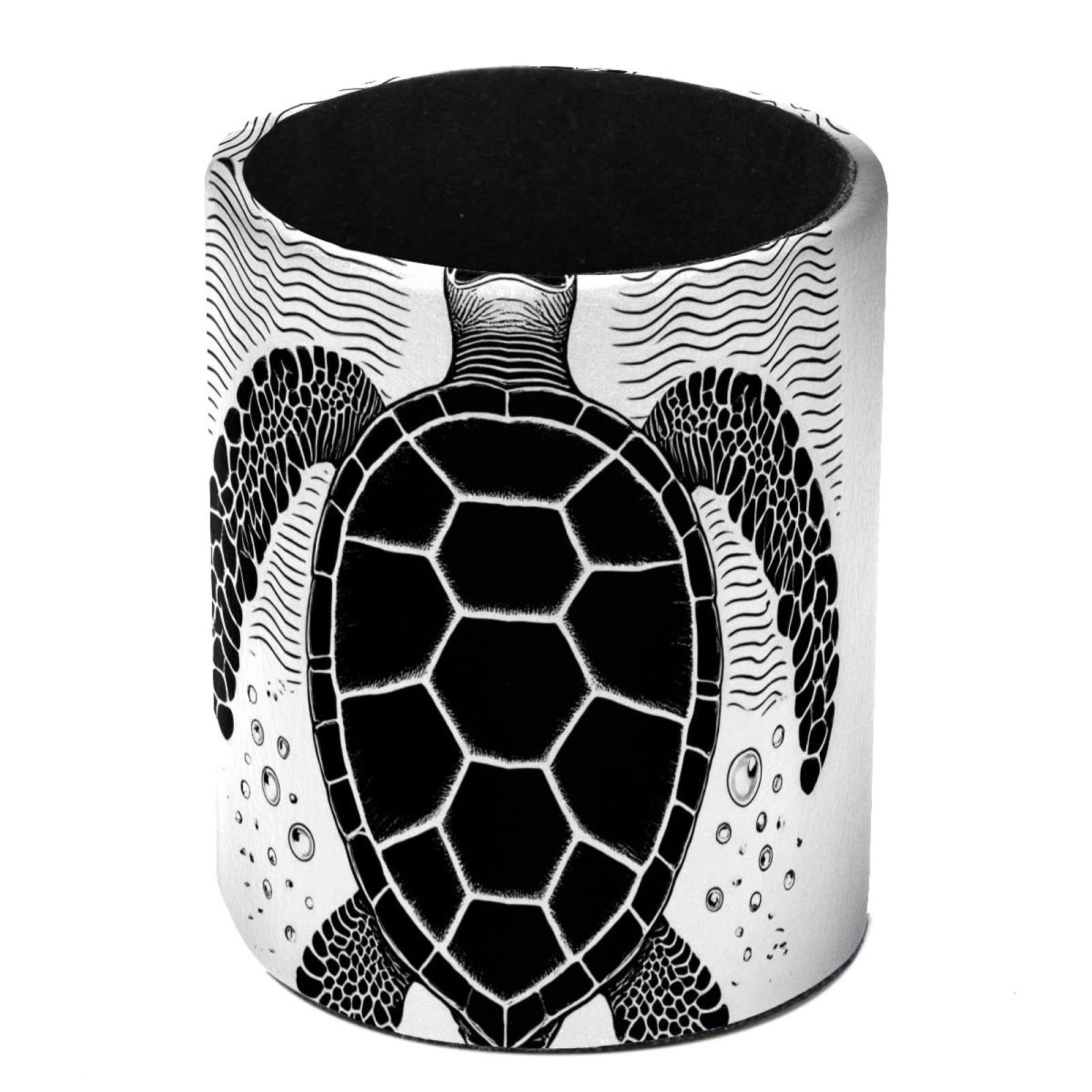 HEOEH Turtle Pen Holder for Desk, PU Leather Pencil Holder Pen Cup Marker Holder Makeup Brush Holders, Desk Accessories & Workspace Organizers for Home, Office