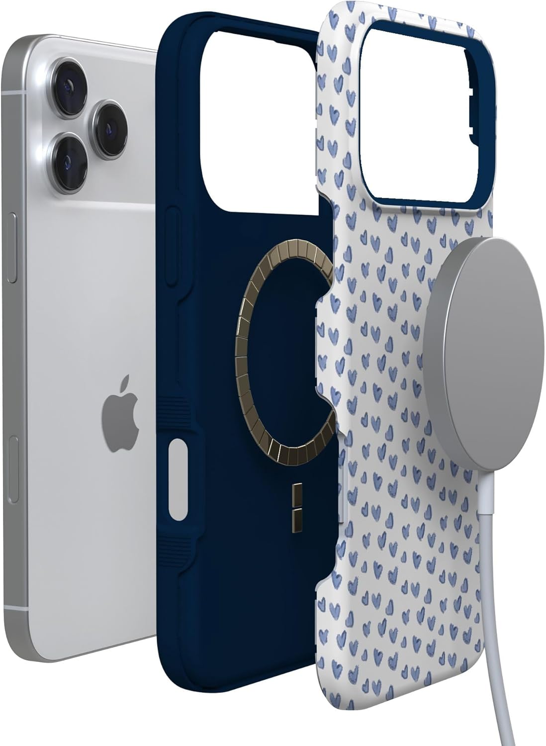 Casely iPhone 17 Pro Max Case | Lovebug | Blue Hearts | Bold Protective Design | Compatible with MagSafe