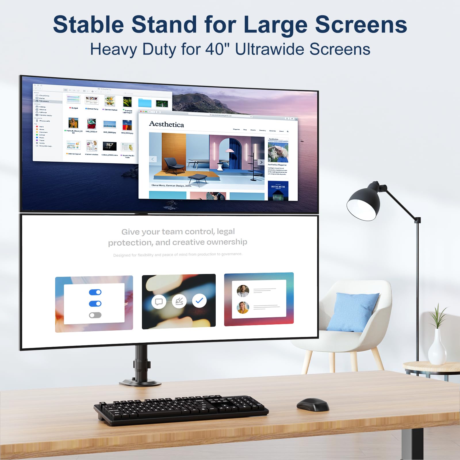 Monitorhalterung 2 Monitore für 17-40 Zoll Bildschirm - STANDOPIA Monitor Halterung Hält 12 kg pro Bildschirm mit Höhenverstellung, Neigen & Schwenken, VESA 75/100 mm