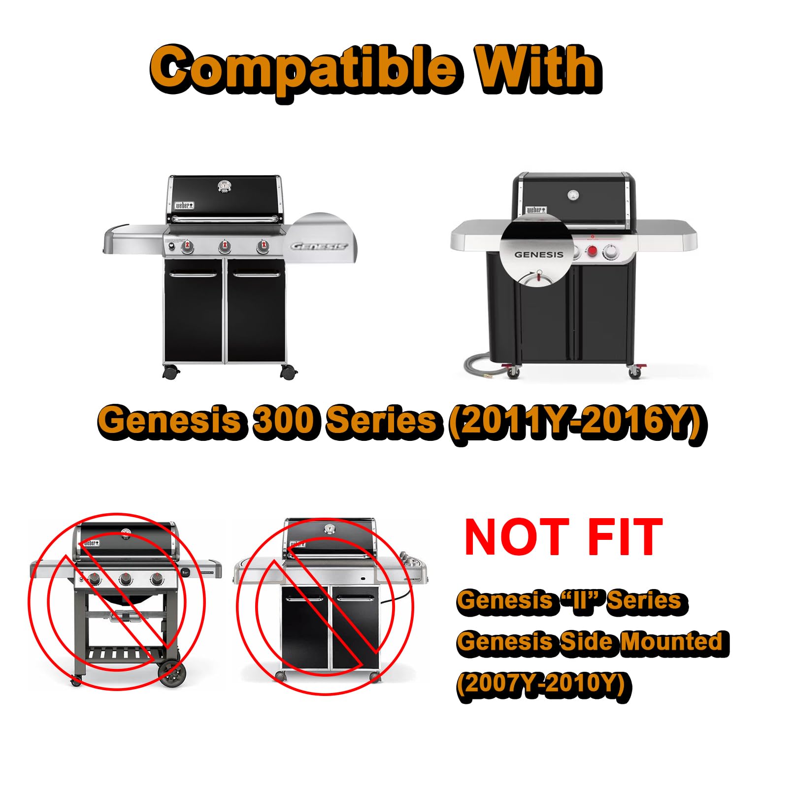 Genesis E-310 - Parti di ricambio per griglie Weber serie Genesis 300 Genesis E310 E-330 S330 EP310 S-310 S-320 S310 EP330 E330 Parti 7620 7621 62783 barre aromatizzanti 6550505 Deflettori di calore