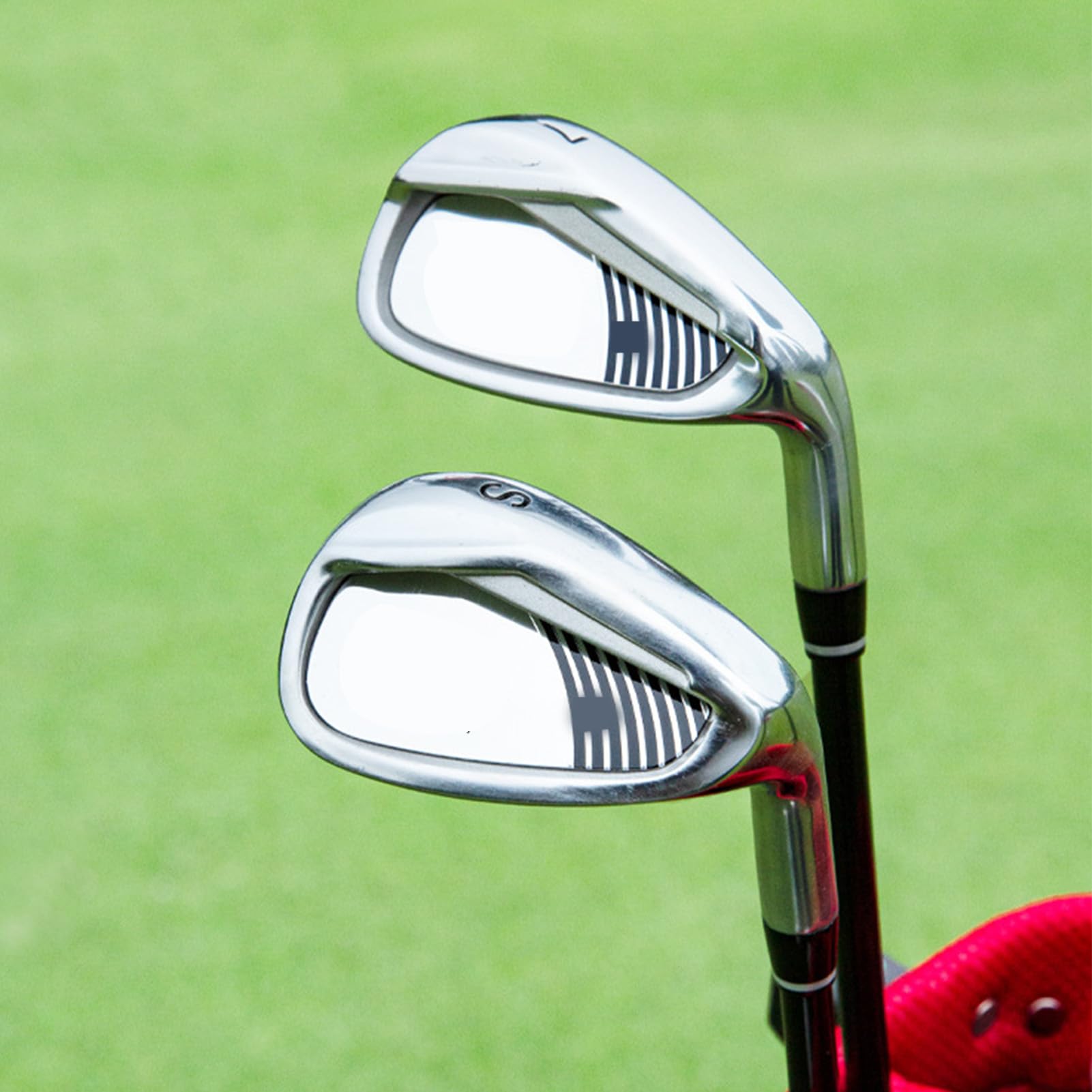 RiToEasysports Juego de club de golf para niños, putter de hierro híbrido de conductor completo con 5 clubes y sombreros para niños y niñas junior