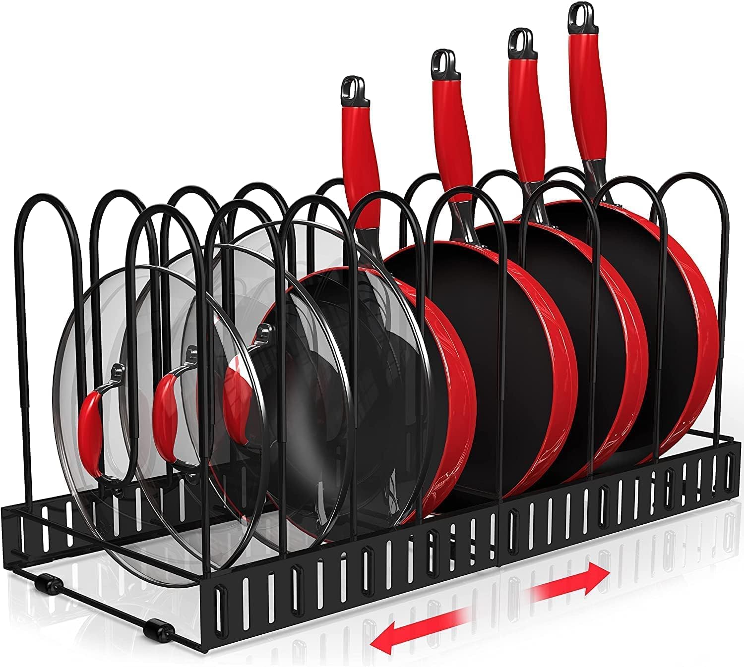 Homestic Pan Rack Expandable 10 Dividers Pot And Pan Organizer For