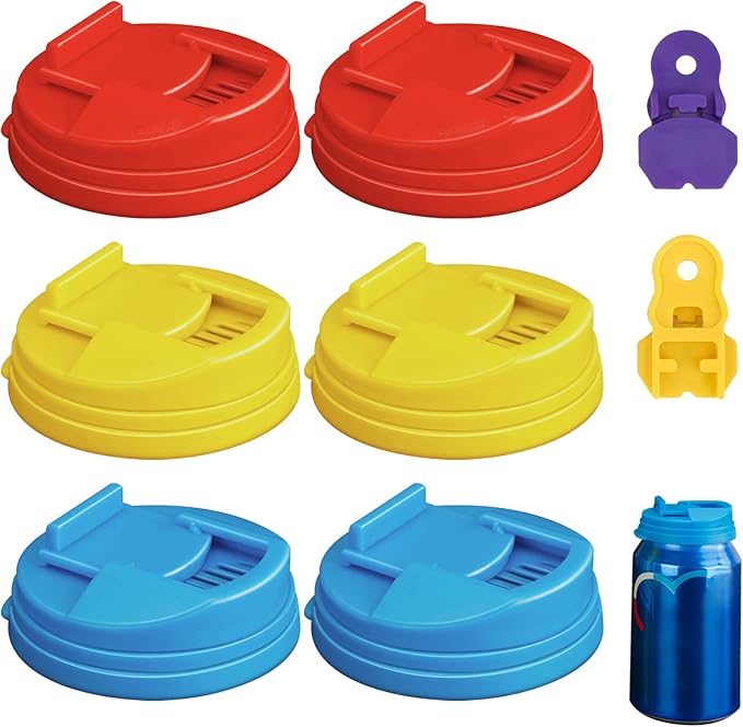 CHUNWILL 6 Pcs Bouchon Pour Canette De Soda, Couvercles Réutilisables