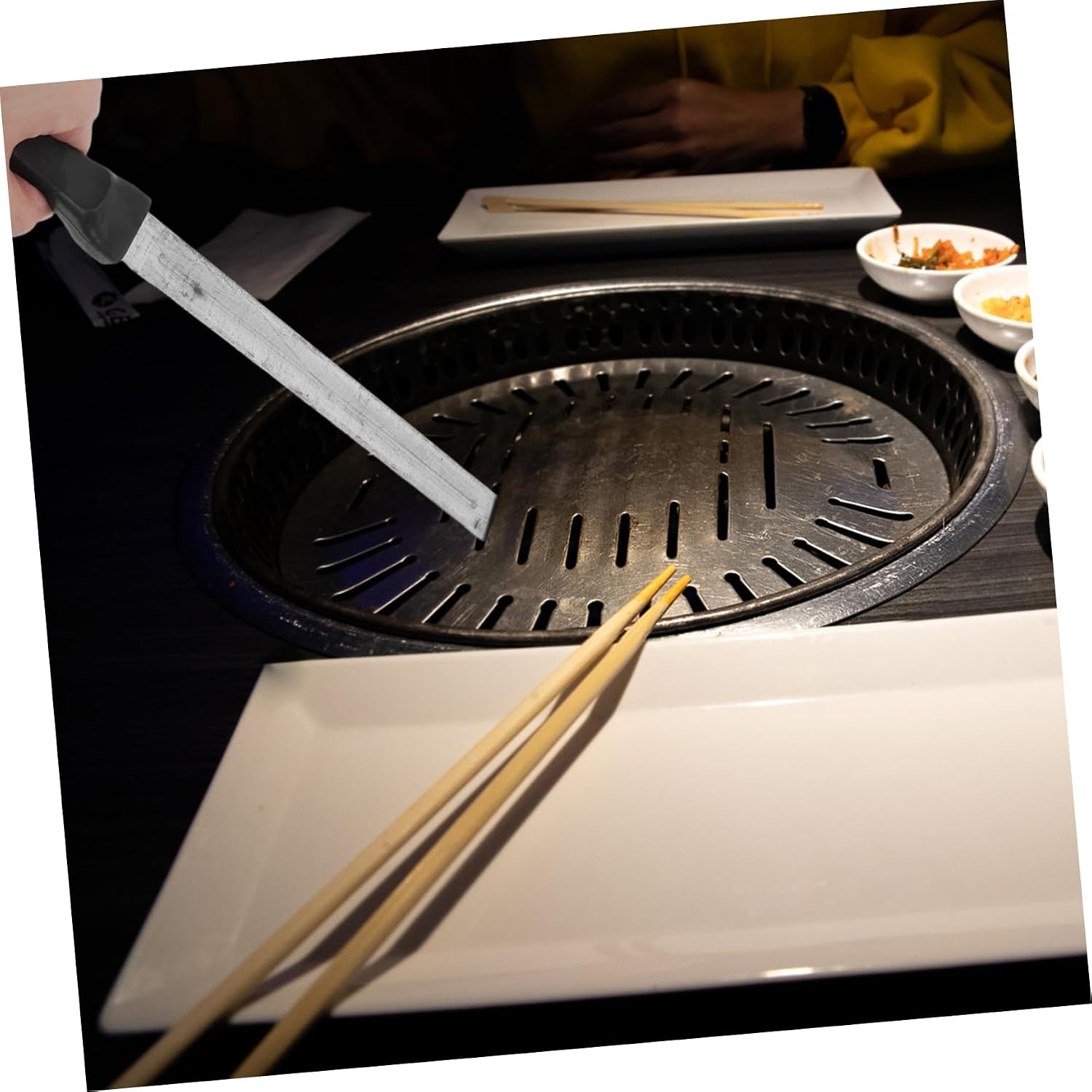 VICASKY Multi-Functional Barbecue Grill Tools Korean Cooking Gadgets Stainless Steel Utensils Heat Insulation Dish Gripper Fire Poker for Outdoor Use
