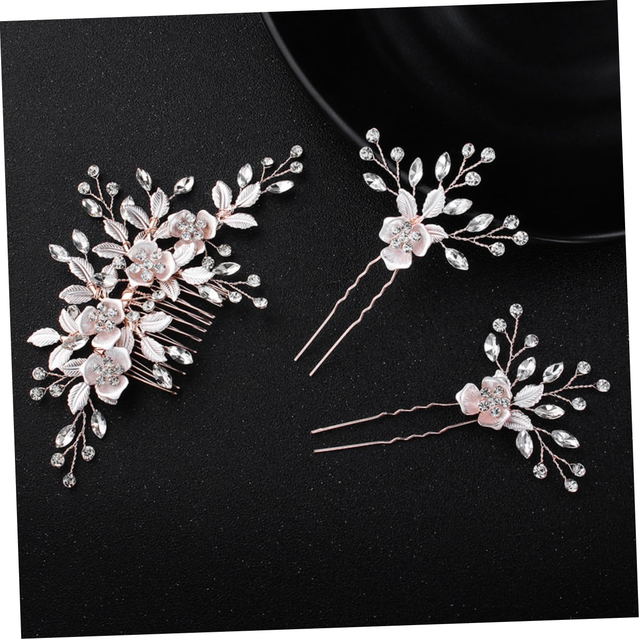 Ipetboom 6pezzi Pettini Per Da Sposa Con Foglie e Fiori Accessori Eleganti Per Matrimoni Cerimonie e Occasioni Speciali Combinazione Di Pettine e Hairpin Per Look Sofisticati Hs Hs