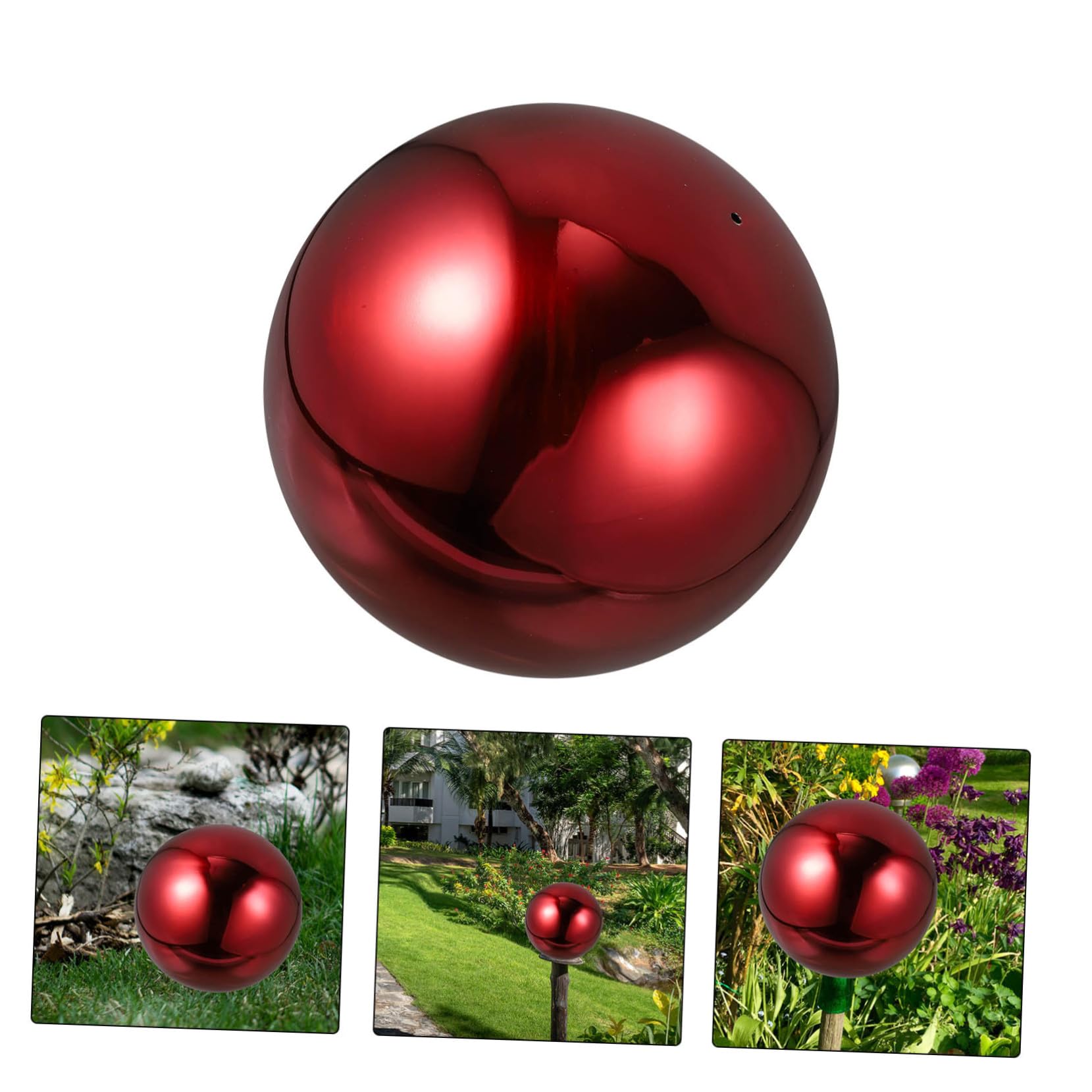 Inossidabile Palla Rosso Riflettente Acciaio in Giardino