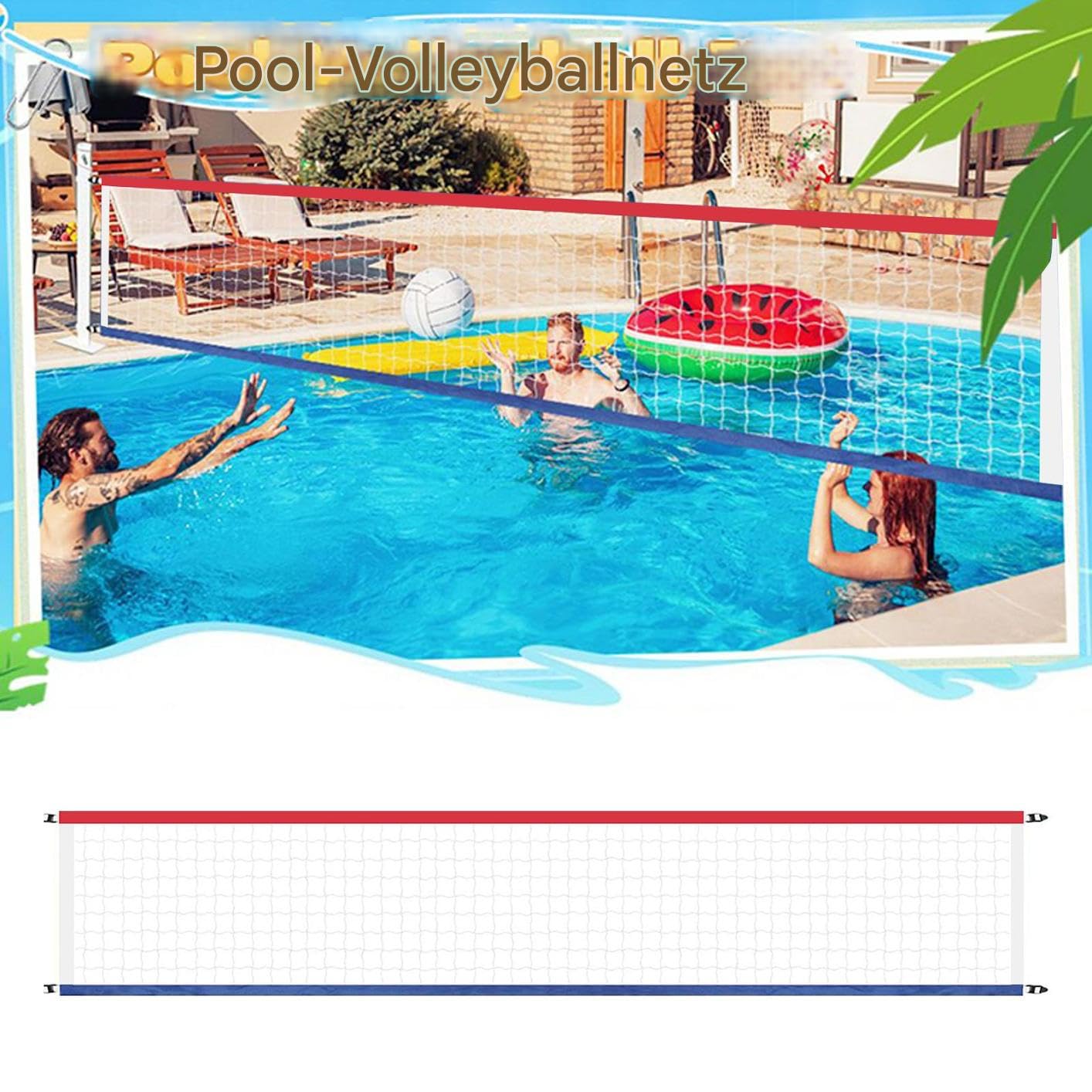 Filet De Volley Pour Piscine Robuste Imperméable Portable Ajustable