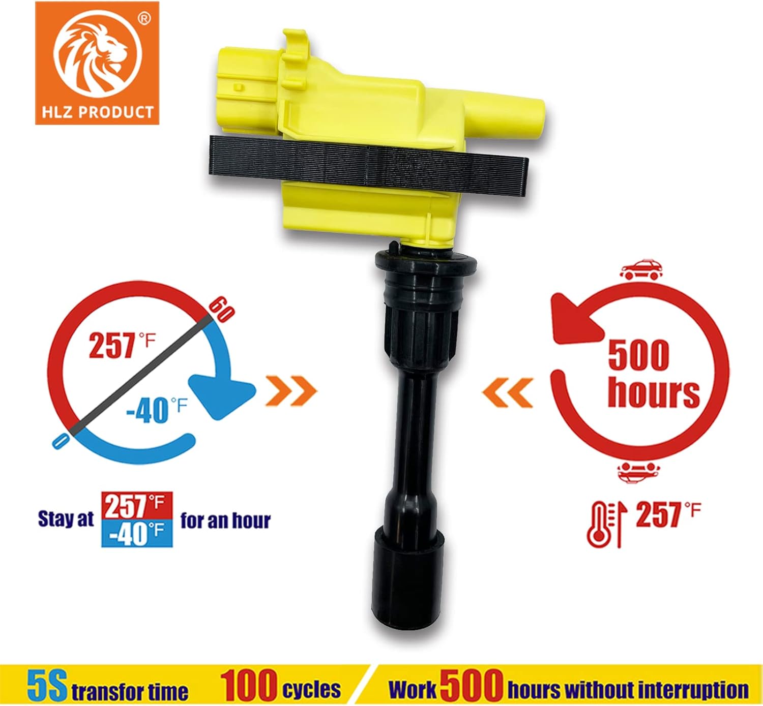 HIGH PERFORMANCE IGNITION COIL FFY1-18-100 FFY118100 UF-407 UF407 C1340 SET OF 2 COMPATIBLE WITH MAZDA PROTEGE PROTEGE5 2.0L L4