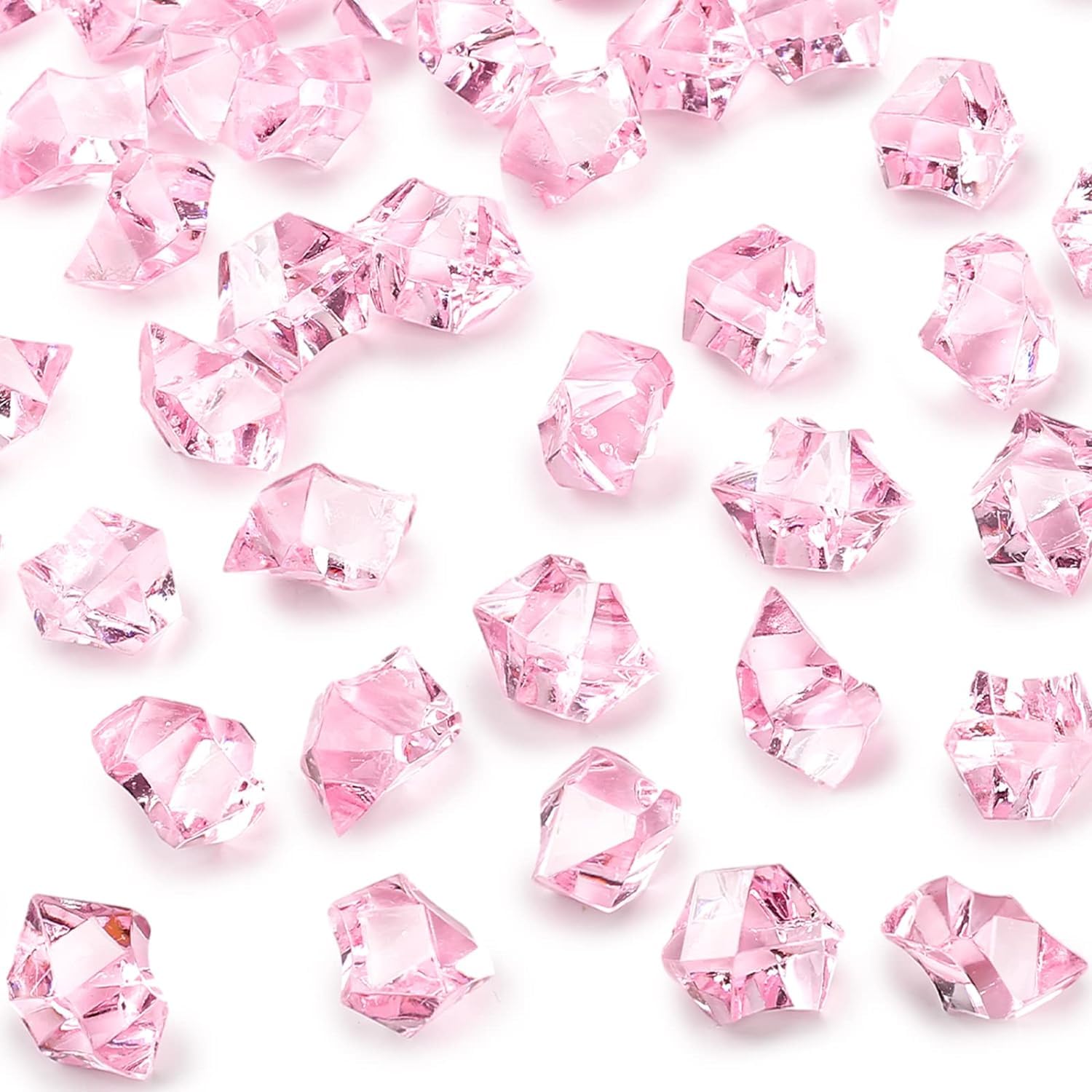 Ptyism 300 Stück Pink Acryl Diamanten Kinder,Edelsteine für Kinder Acryl丨Kinder Acryl Diamanten für Vasenfülle, Kunsthandwerke Deko, Piraten-Schatzsuche USW