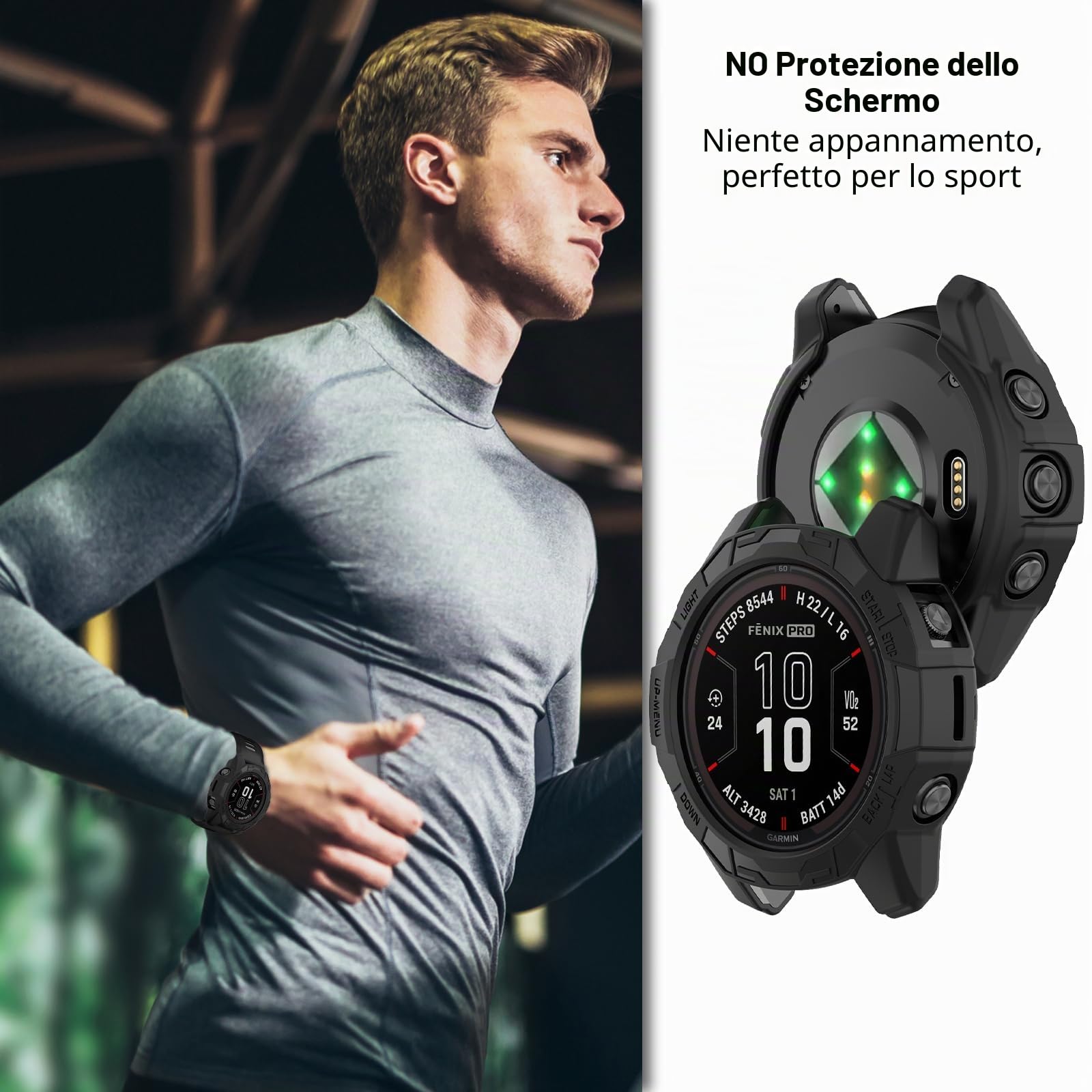 Custodia compatibile con Garmin EPIX Pro 42 mm/Fenix 7S Pro/Fenix 7S, Disscool morbida anti goccia, custodia protettiva di ricambio in PC (42 mm/nero