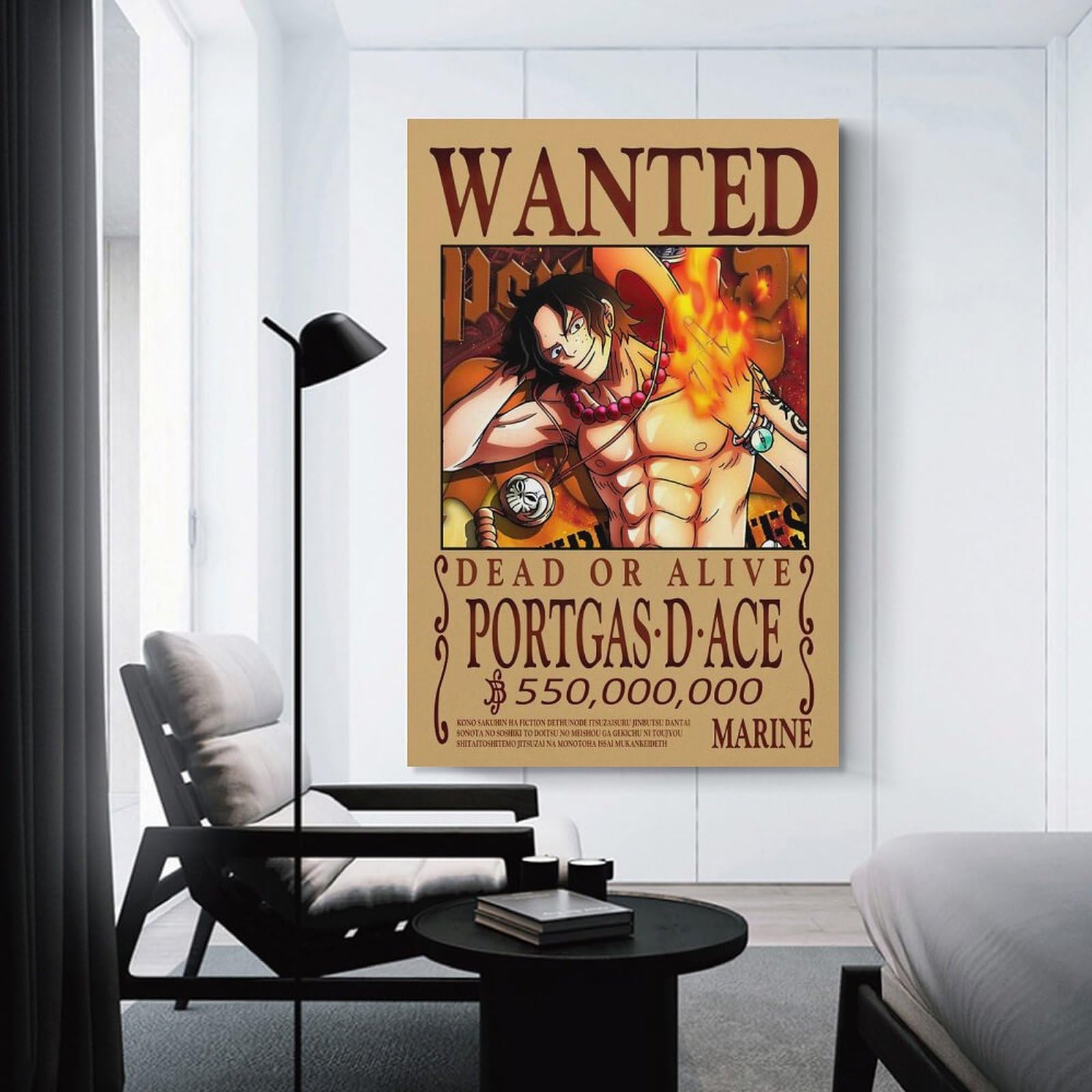 Póster De Lienzo De Ace (One Piece) - Decoración Moderna Para Pared, Dormitorio, Oficina - 20x30 Cm