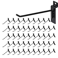 Vista 1 de Slatwall Hooks 50 PCS 6 Inch Black Slatwall Accessories Garage Shop Retail Display Slat Wall Hanging Hooks Heavy Duty Pegboard Gridwall Display