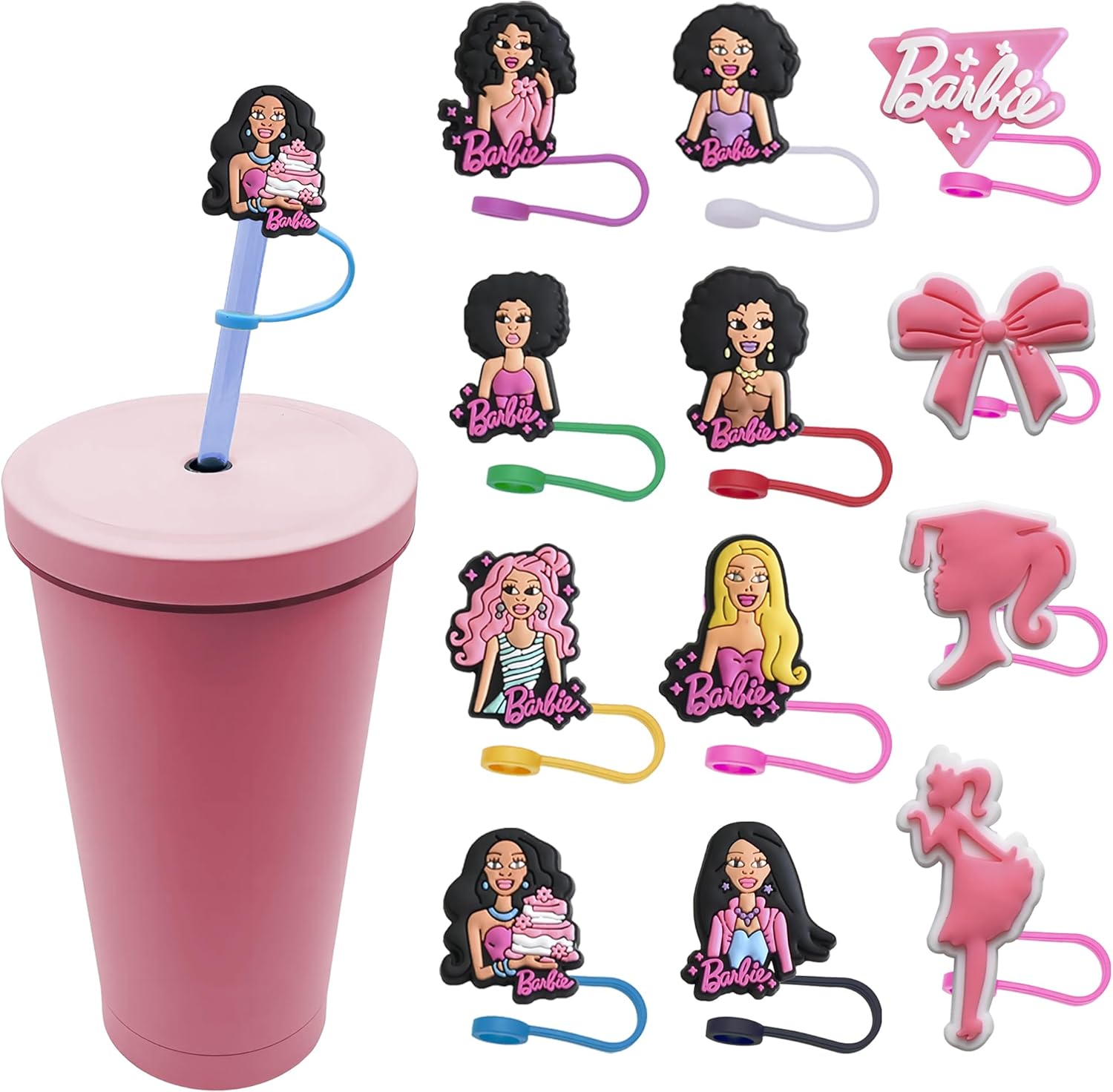 SOURIMA 12Pcs Stanley Cup Straw Cover Straw Topper Reusable