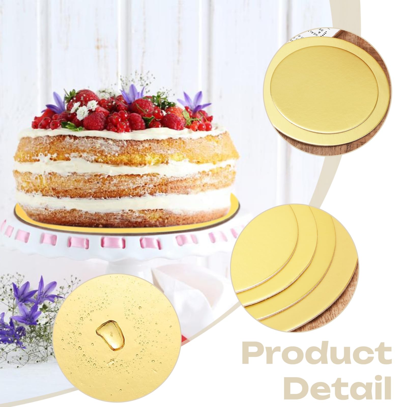 Cake Board Taartonderlegger I 8 stuks 2mm 20cm Zilver&Goud Cakeboard Rond I Herbruikbaar Taartplaat Karton voor Transport Taarten en Torten