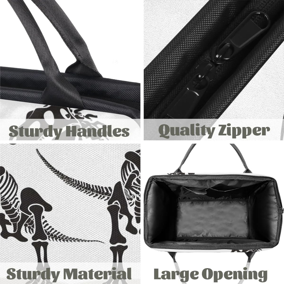Dinosaur Skeletons Travel Duffel Bag Sports Tote Gym Bag Carry on Weekender Overnight Bag for Women and Men