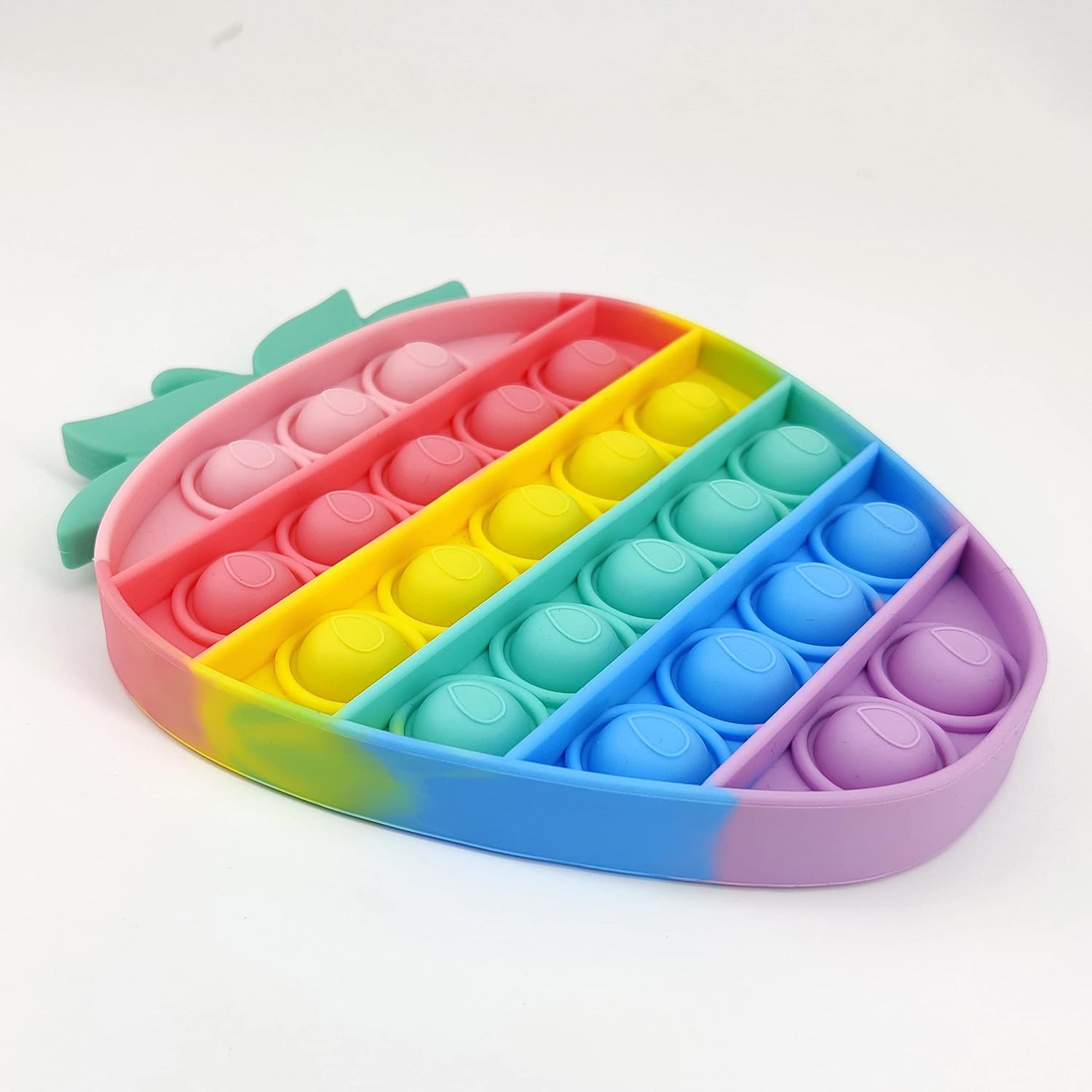 Strawberry Push Pop Bubble It Fidget Sensory Toy - Pop Sensory Fidget It Toy Rainbow