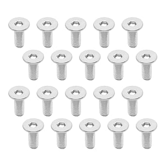20Pcs M6 x 15mm Flat Round Head Hex Socket Cap Screws Bolts, 304 Stainless Steel Fully Threaded Furniture Connection Screws for Chairs, Beds, and DIY Projects