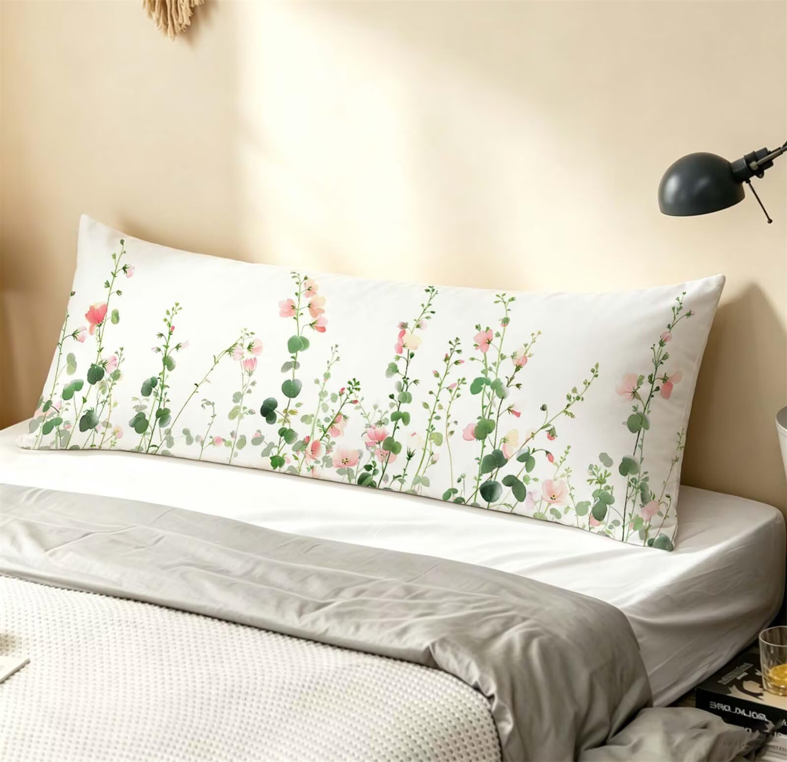 Weiß-2 Seitenschläferkissen bezug 55 x 160 cm Schwangerschaftskissen Samt | Tier Langes Kissenbezug mit Unsichtbarer Reißverschluss XXL Kissenbezug Komfortkissen für Bett Sofa Deko j-7