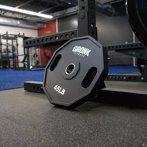 Miniatura 5 de Gronk Fitness Placas de pesas olímpicas de uretano de 10 lados | Pesas duraderas para gimnasios domésticos y comerciales | Diseño no rodante