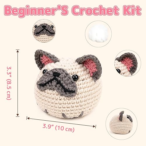 Vista 48 de Yeezhee Kit de ganchillo para principiantes, juego completo de iniciación de animales Amigurumi con tutoriales en video paso a paso, hilo y gancho