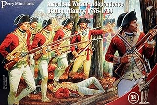 British Infantry American War of Independance 1775-1783 28mm 1:56 Hard Plastic Figures x 38 by Perry Miniatures
