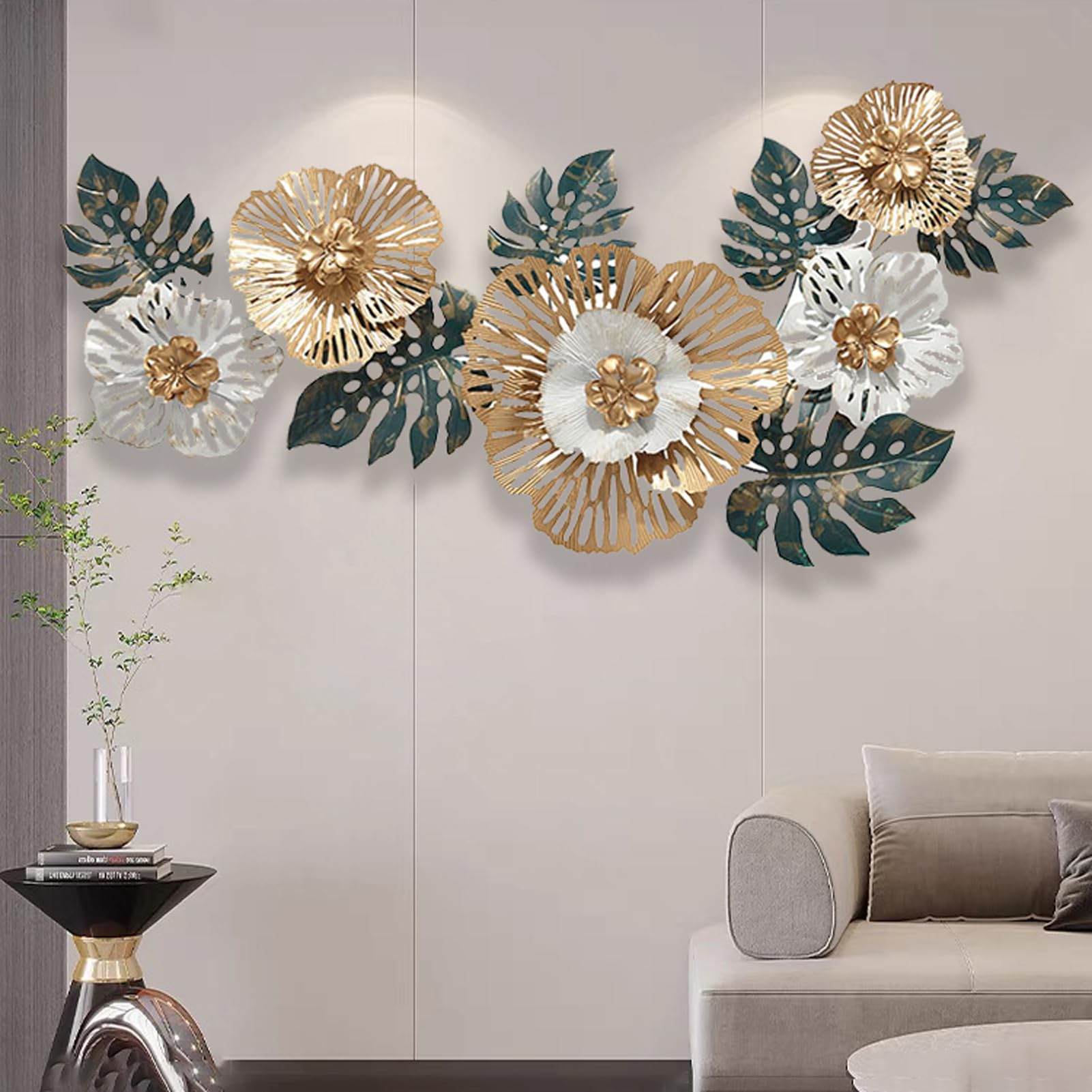 NNYCC Arte murale in metallo Scultura tridimensionale metallo texture metallo lavorate mano valorizzano l'arredamento della tua casa Ampio soggiorno arredamento per casa 138x57 cm,138cm