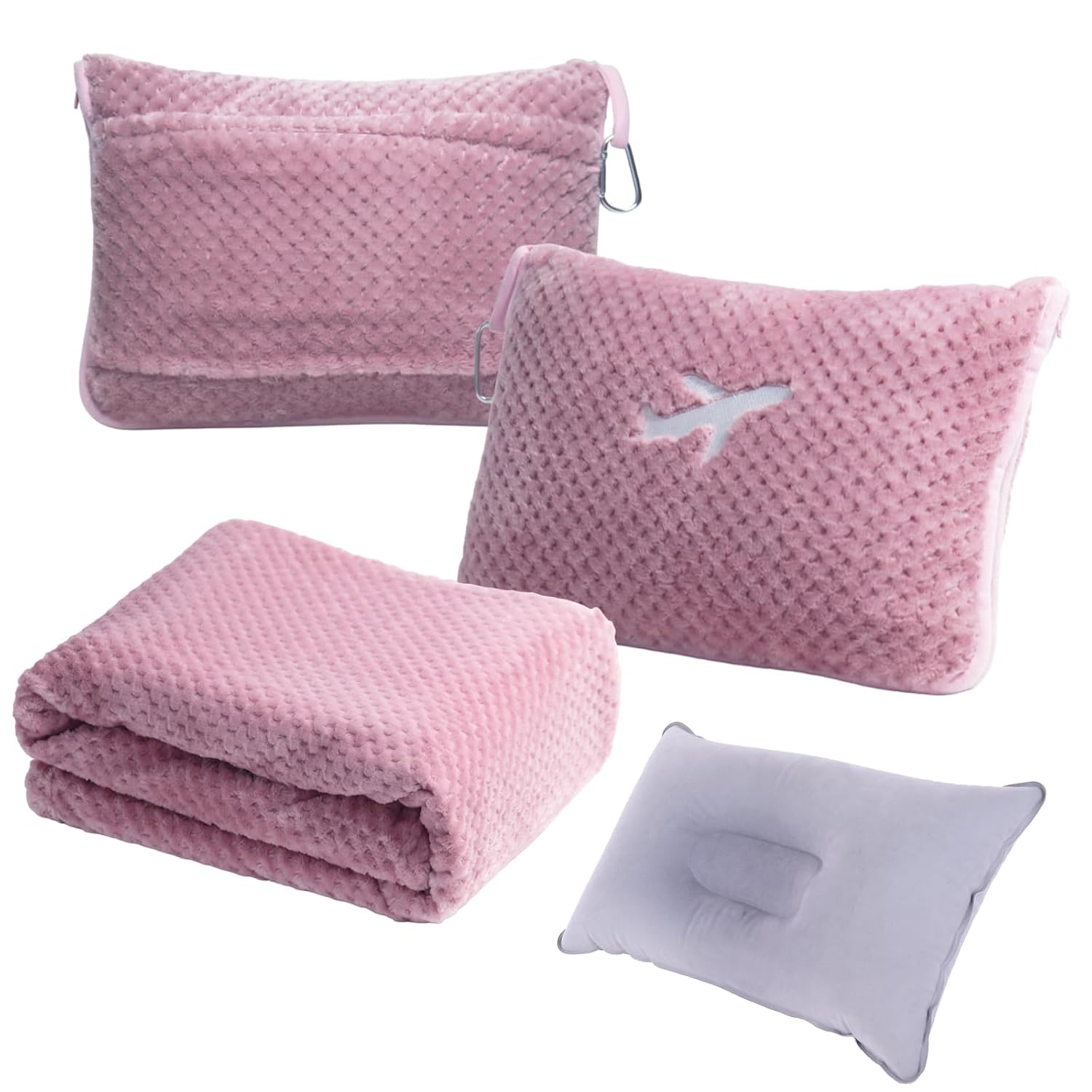 3-in-1 Travel Blanket Pillow Set with Bag