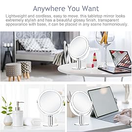 CLSEVXY Vanity Mirror Makeup Mirror with Stand, 1X/15X Magnification Double Sided 360 Degree Swivel Magnifying Mirror, 7.4 Inch