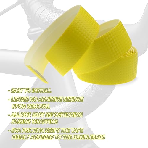 Miniatura 10 de KINGOU cintas de barra, cinta para manubrio de bicicleta de carretera, en piel de poliuretano, de fibra de carbono, 2 unidades por juego