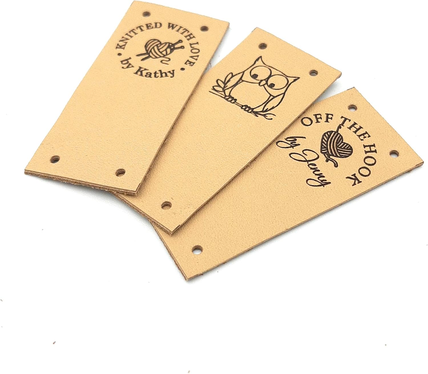 Leather tags, custom clothing labels, leather labels, personalized knitting tags, crochet labels, logo branding tags, garment labels, 25 pc
