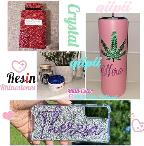 Miniatura 4 de qiipii 3000 diamantes de imitación de resina color rojo cristal de 0.197 pulgadas para manualidades, diamantes de imitación de parte trasera plana