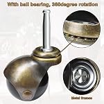 AAGUT 2" Ball Casters Stem Caster Wheels Set of 4 with 5/16" x 1-1/2" (8 x 38mm) with Metal Sockets Replacement Vintage Antique Swivel Wheel for Sofa, Chair, Cabinet