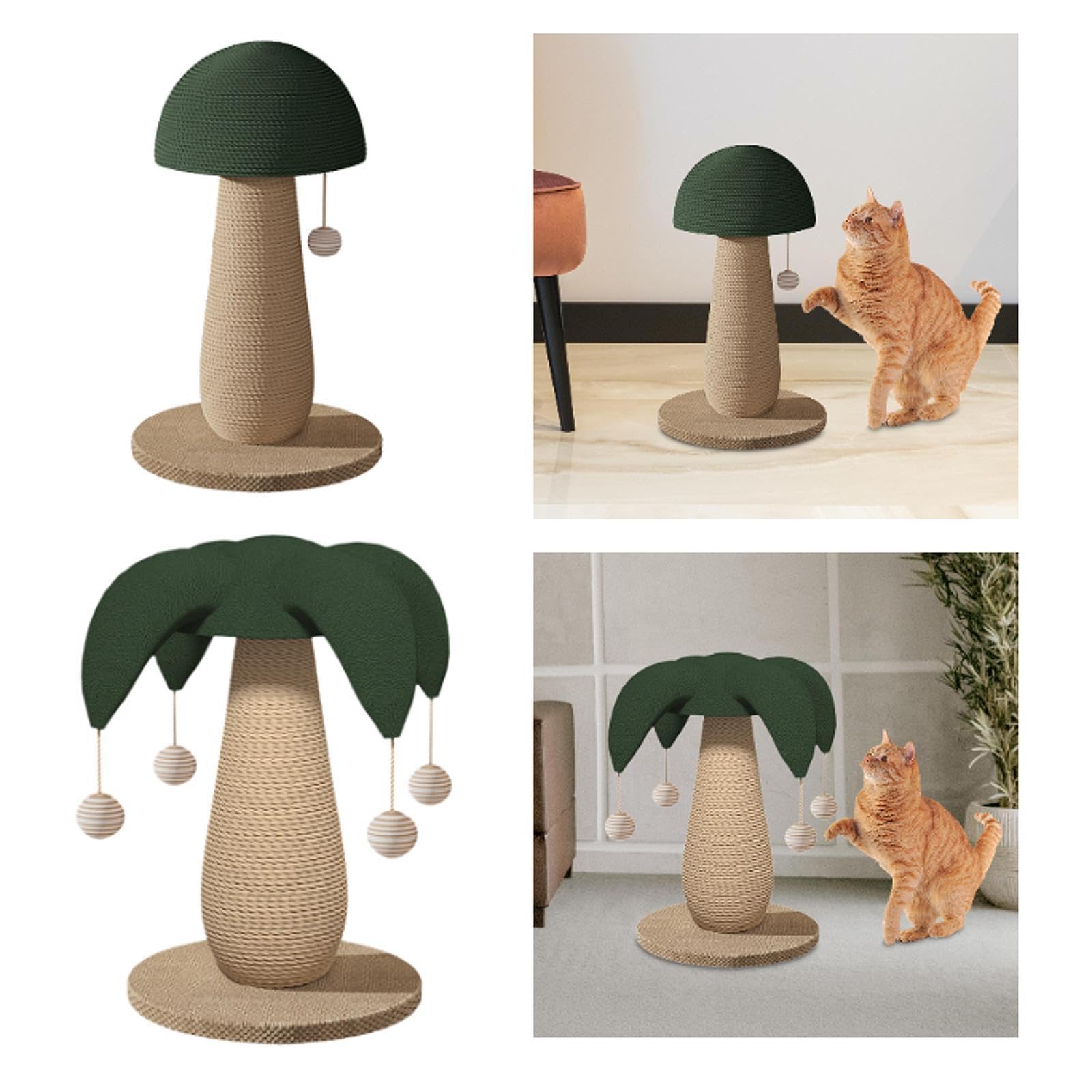 Amazon | Qialexicon 猫の爪研ぎツリー ボール遊び付き, キノコ