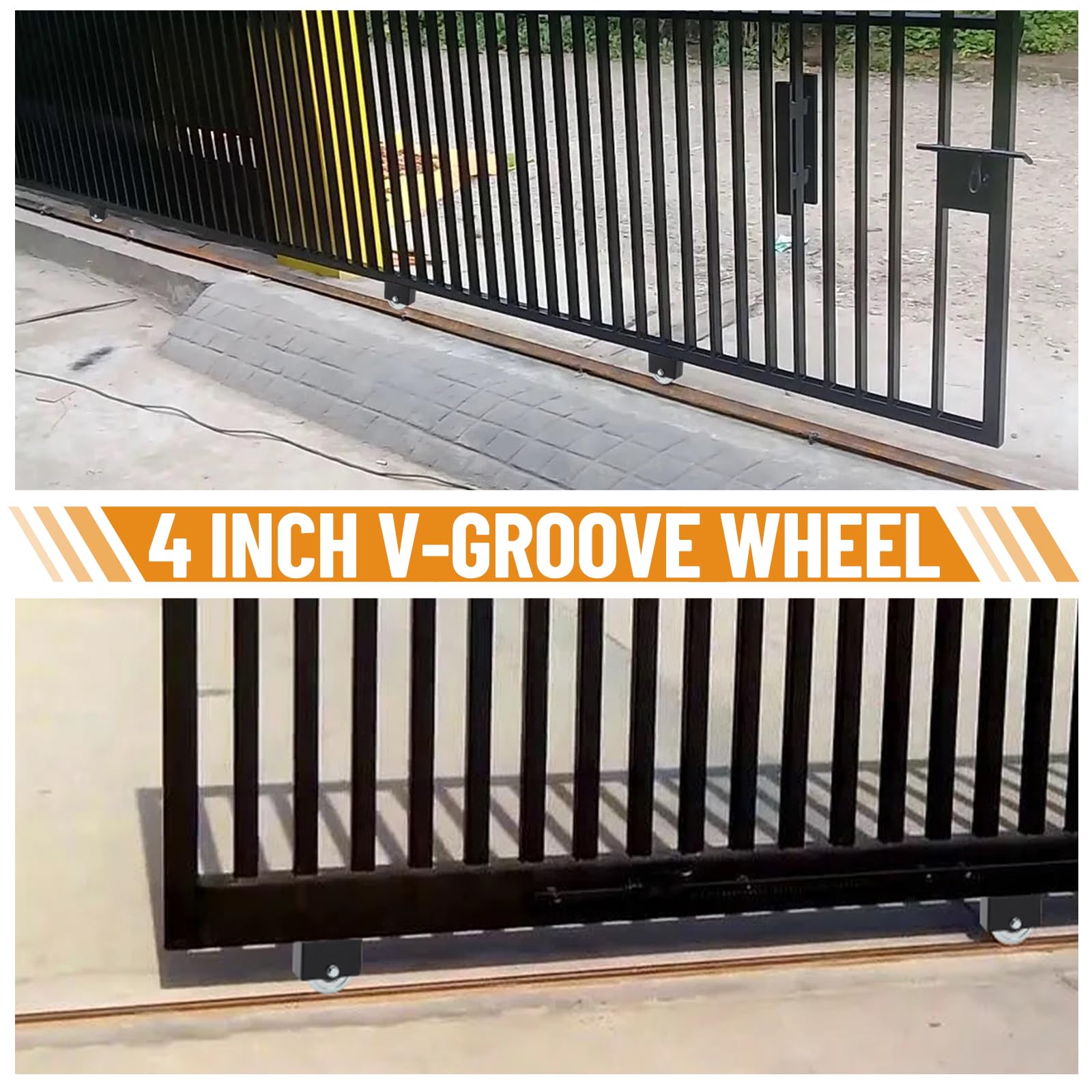 4" V Groove Gate Wheel with Weld on Box, 3000LBS Solid Sliding Gate Wheels — Amazon image 6