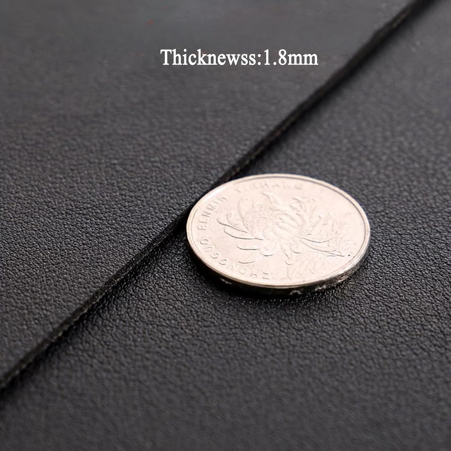 Leather Table Cover, Reversible Double-Sided, 1.8mm Thick, 24x60 Inch, Protector for Rectangular Tables, Waterproof & Oil Resistant for Dining Table, Office Desk, Dresser(Black+Dark Gray)