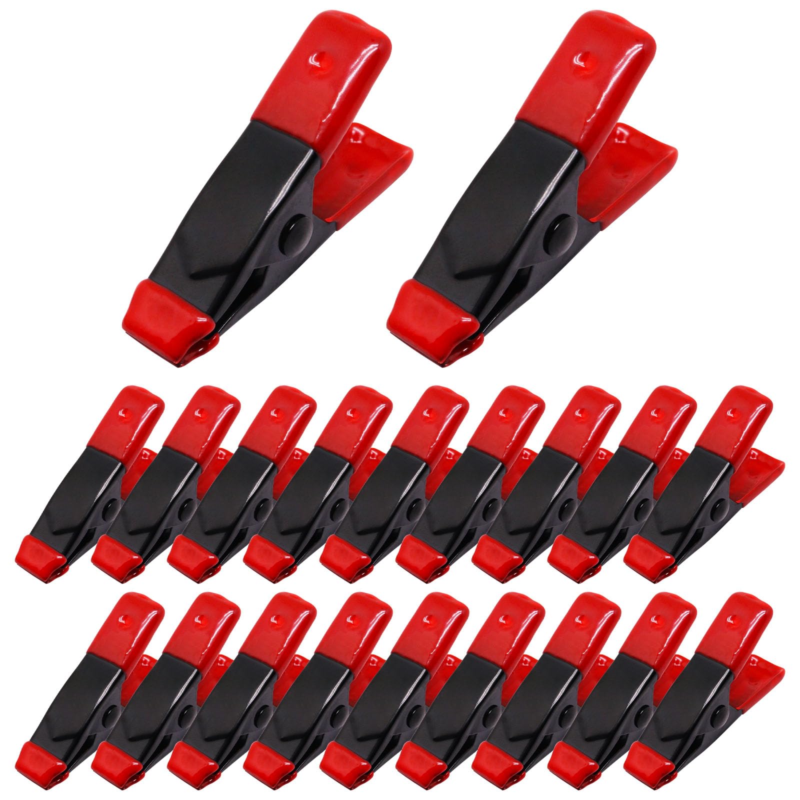 20pcs 2 Inch Spring Clamps, Heavy Duty Metal Strong Small Clips Clamps, 3/4 Inch Jaw Opening (Red)