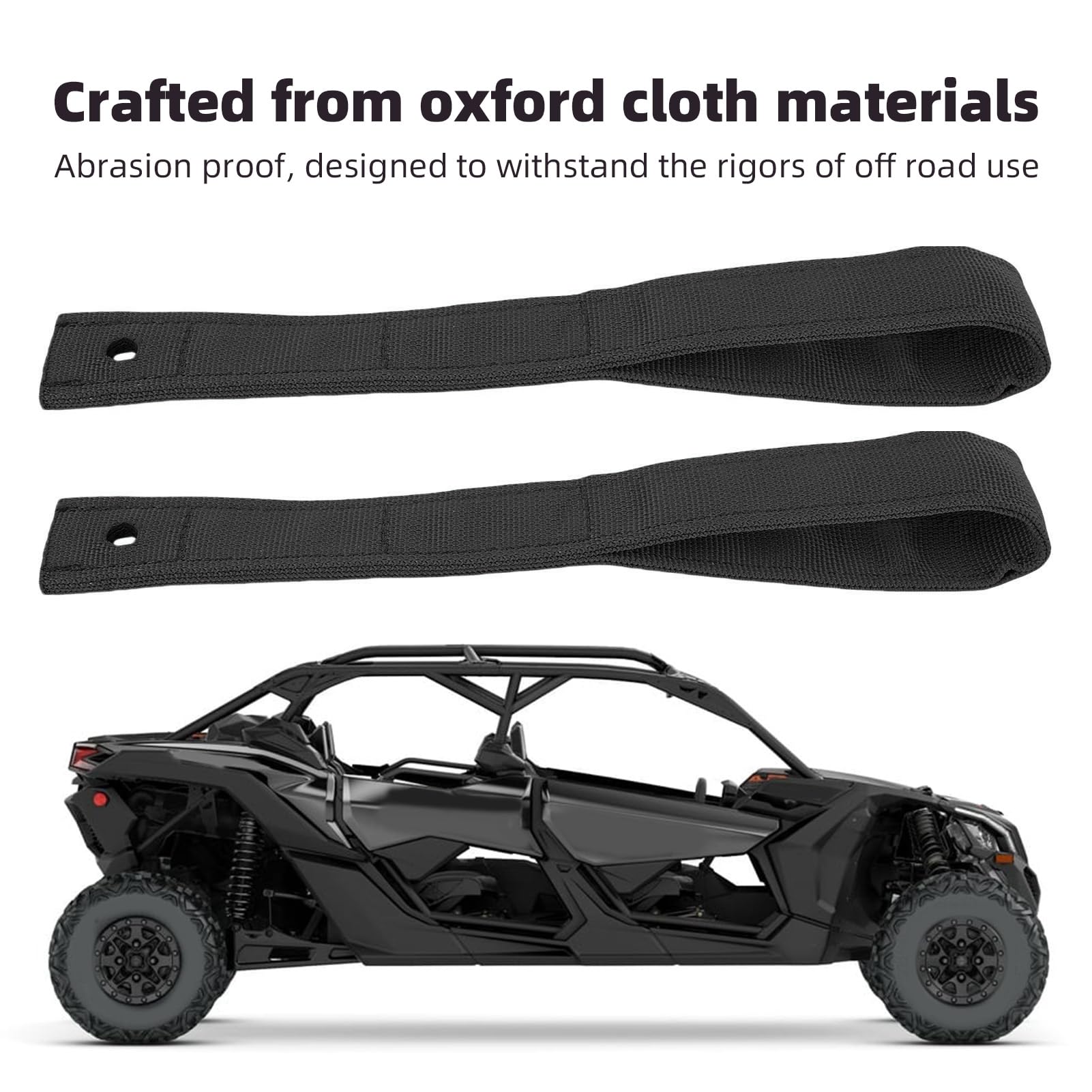 Horaire de Porte UTV Kit de Sangle de Traction, Noir 7,4 Poignées de Porte, Matériel, Poignées de Traction de Porte de Garage pour Maverick X3 X3 2017 à 2025, Tissu Oxford, Accès