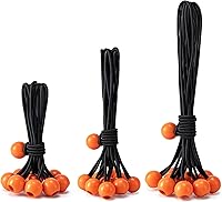 Vista 19 de Paquete de 30 cuerdas elásticas de bolas, 6 pulgadas, resistentes para toldos, lonas, cuerdas elásticas para camping, tiendas de campaña, carga