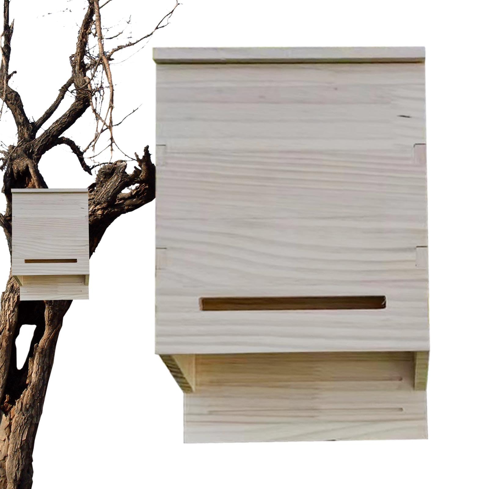 Casa de murciélagos – Refugio de Madera para murciélagos, Gallo Artificial para murciélagos para aterrizar y pozar, Resistente a la Intemperie para jardín y Patio Trasero