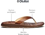 OLUKAI Paniolo Women's Premium Leather Sandals, Versatile & Unique Flip-Flop Slides, All-Day Comfort & Style