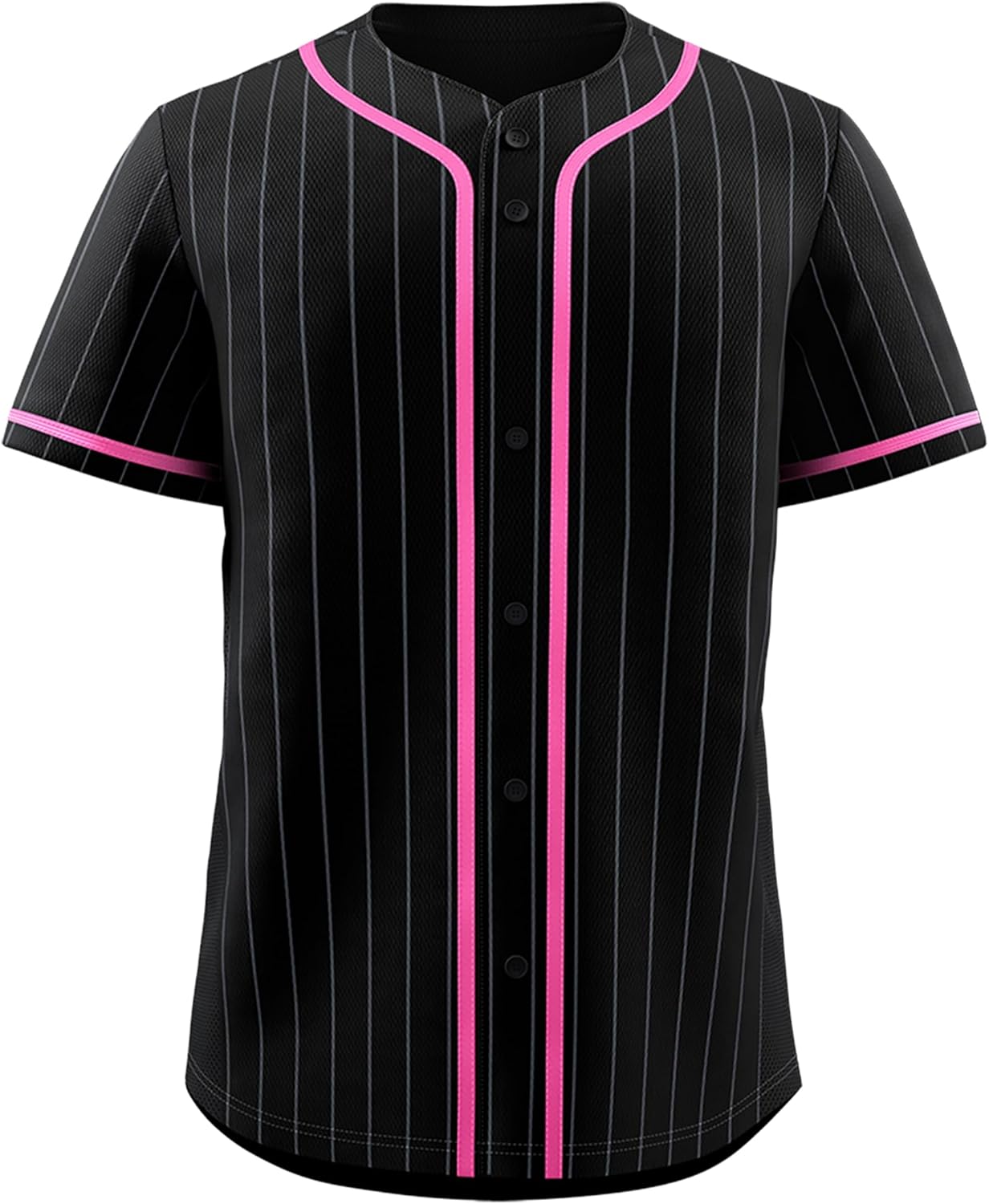KXK Pinstripe Baseball Jersey Men Women - Blank Button Down Shirt, Breathable Moisture Wicking Team Uniform