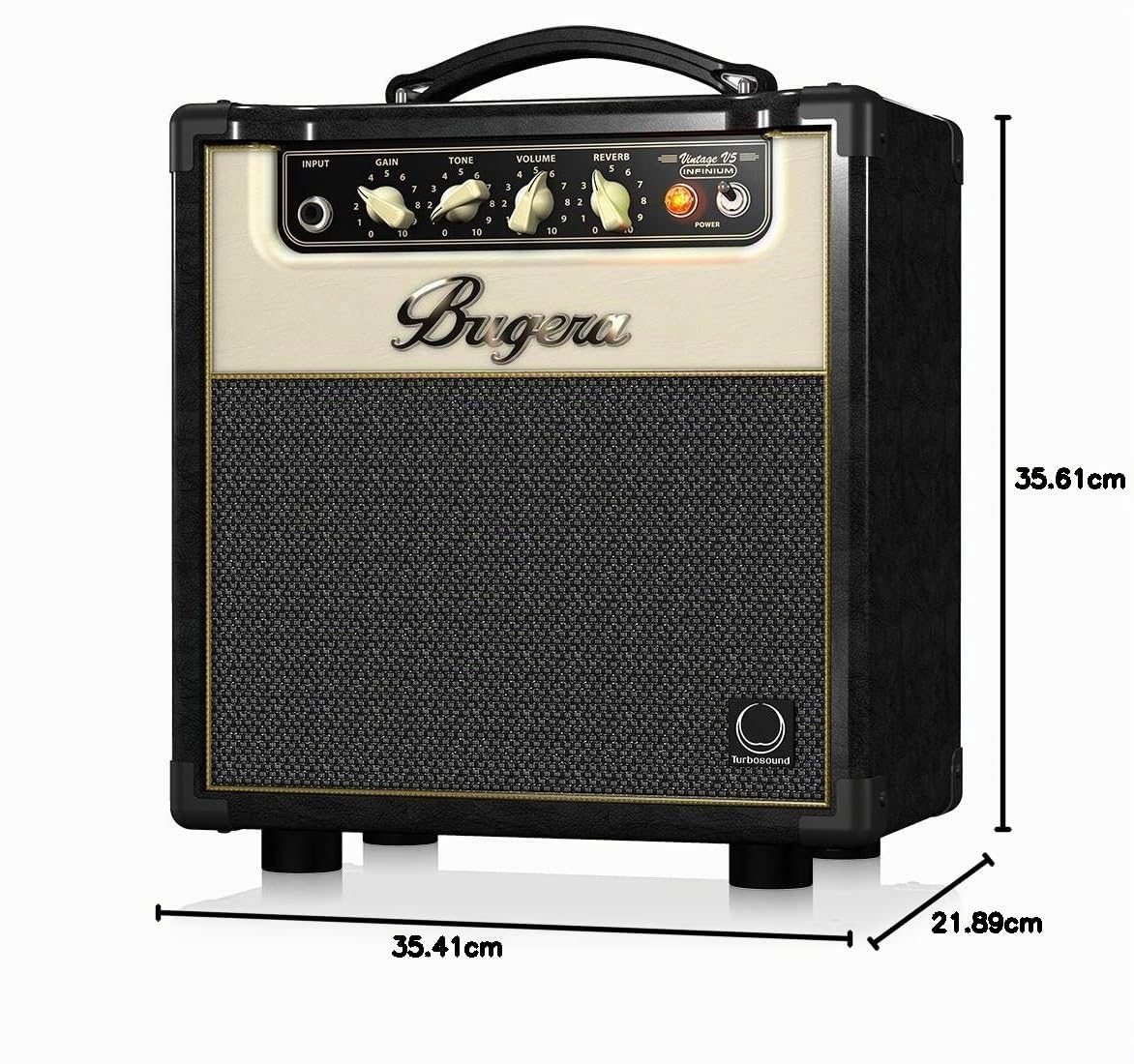 Bugera V5 INFINIUM 5-Watt Class-A Röhrenverstärker Combo mit INFINIUM Tube Life Multiplier, Original Turbosound Speaker, Reverb und Power Attenuator