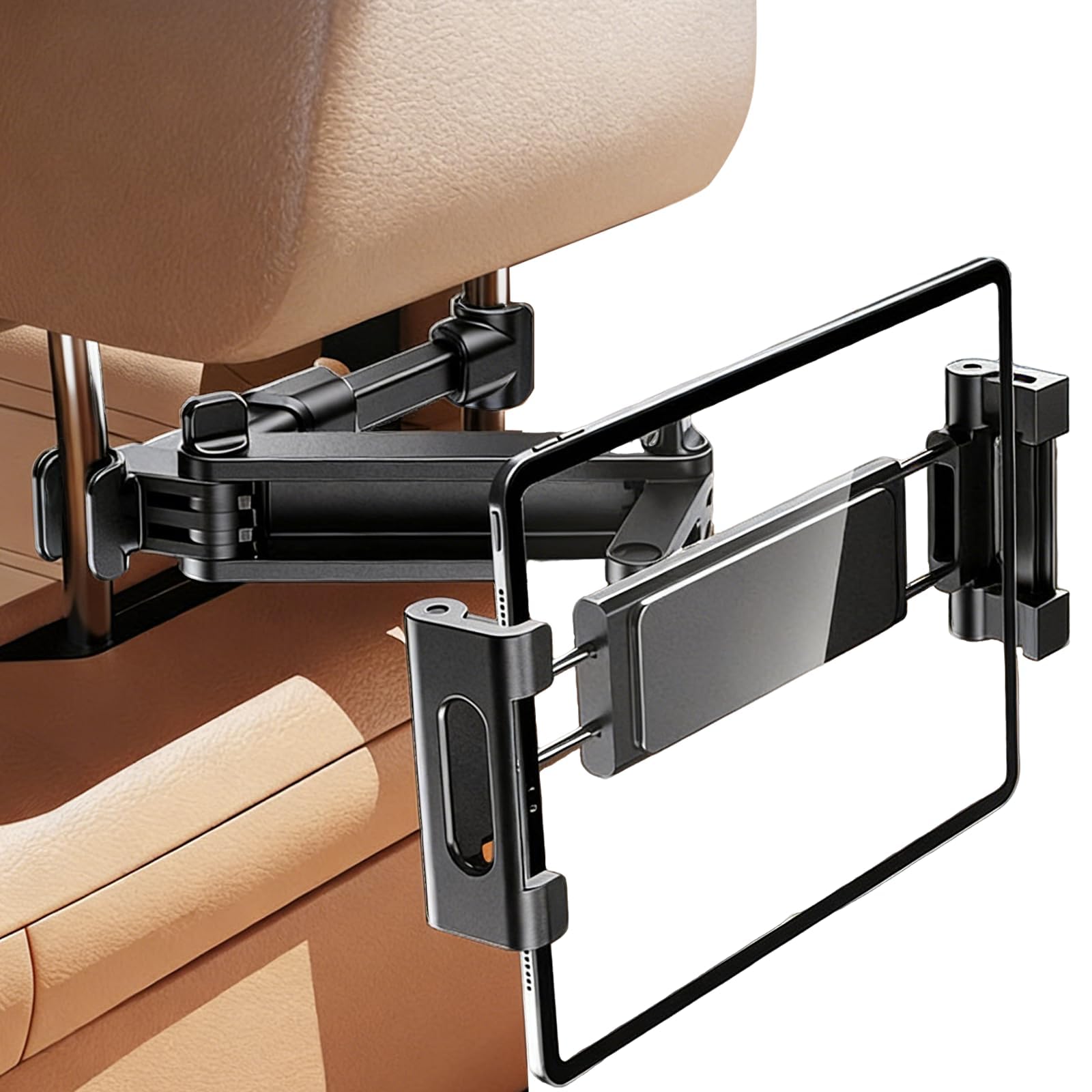 ONEMAJI Car Headrest Tablet Holder for Abarth 500 500L 500X Bravo 2022, 3 in 1 Extension Arm Adjustable Car Headrest Tablet Holder Back Seat Tablets Cars Mount