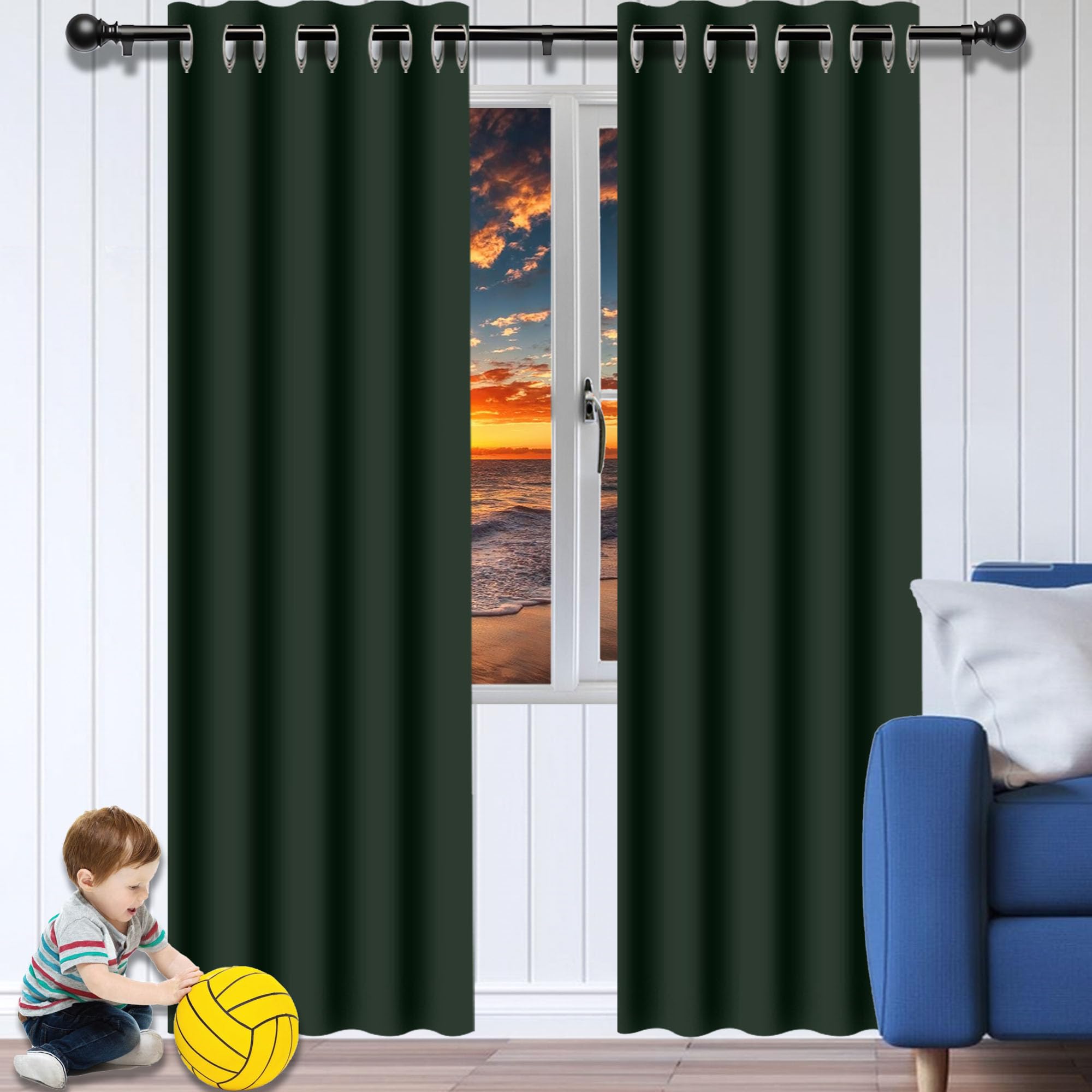 Rideaux occultants en polyester lourd rideau de décoration intérieur
