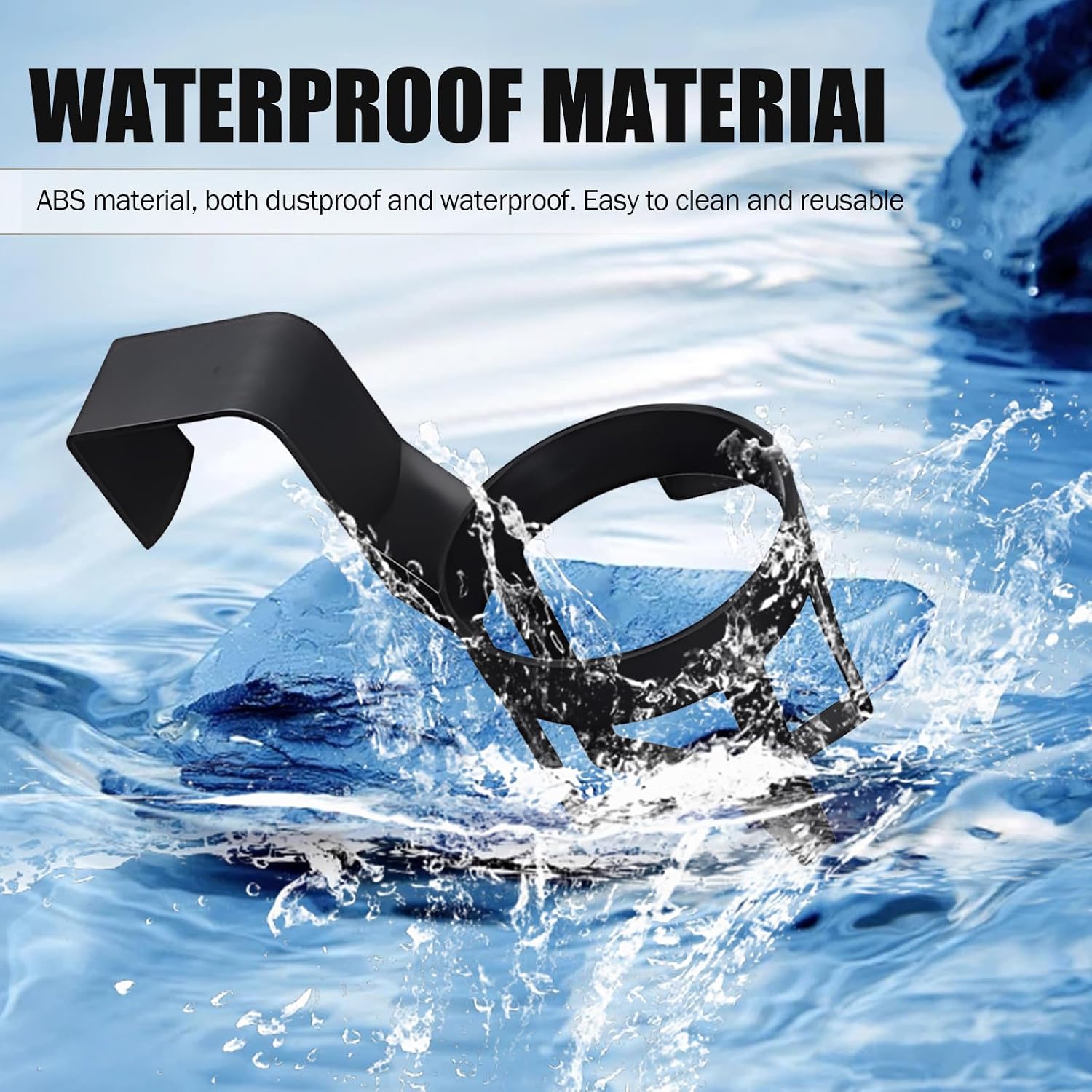 Pack-2 Car 2.67" x 2.75" Cup Holder, Waterproof and Scratch Resistant Portable Hanging Cup Holder, Multi-Function Storage Accessory for Treadmill Refrigerator, Universal for Cars Home (Black) image 3