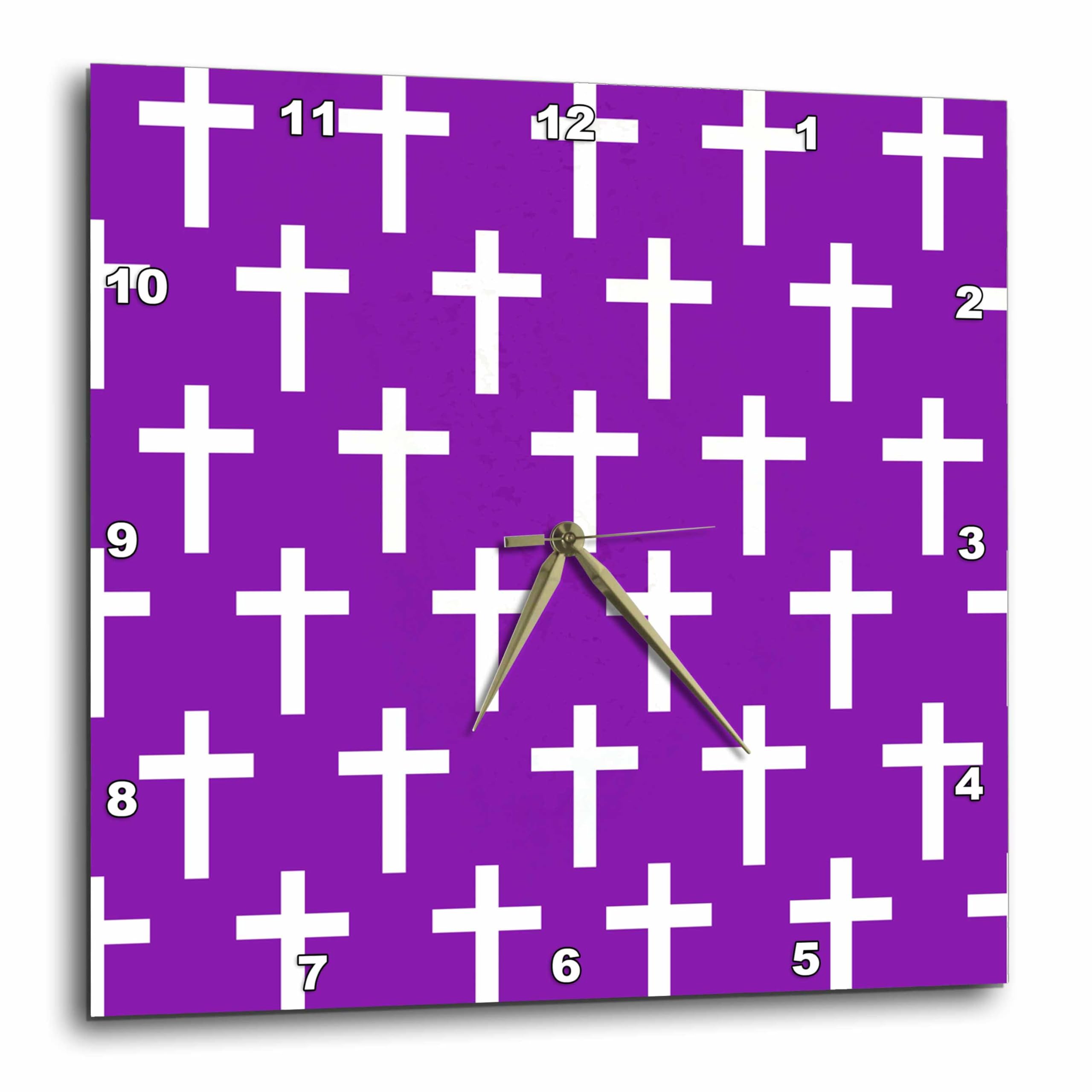 Horloge chrétienne violette en aluminium, cadeau de baptême idéal