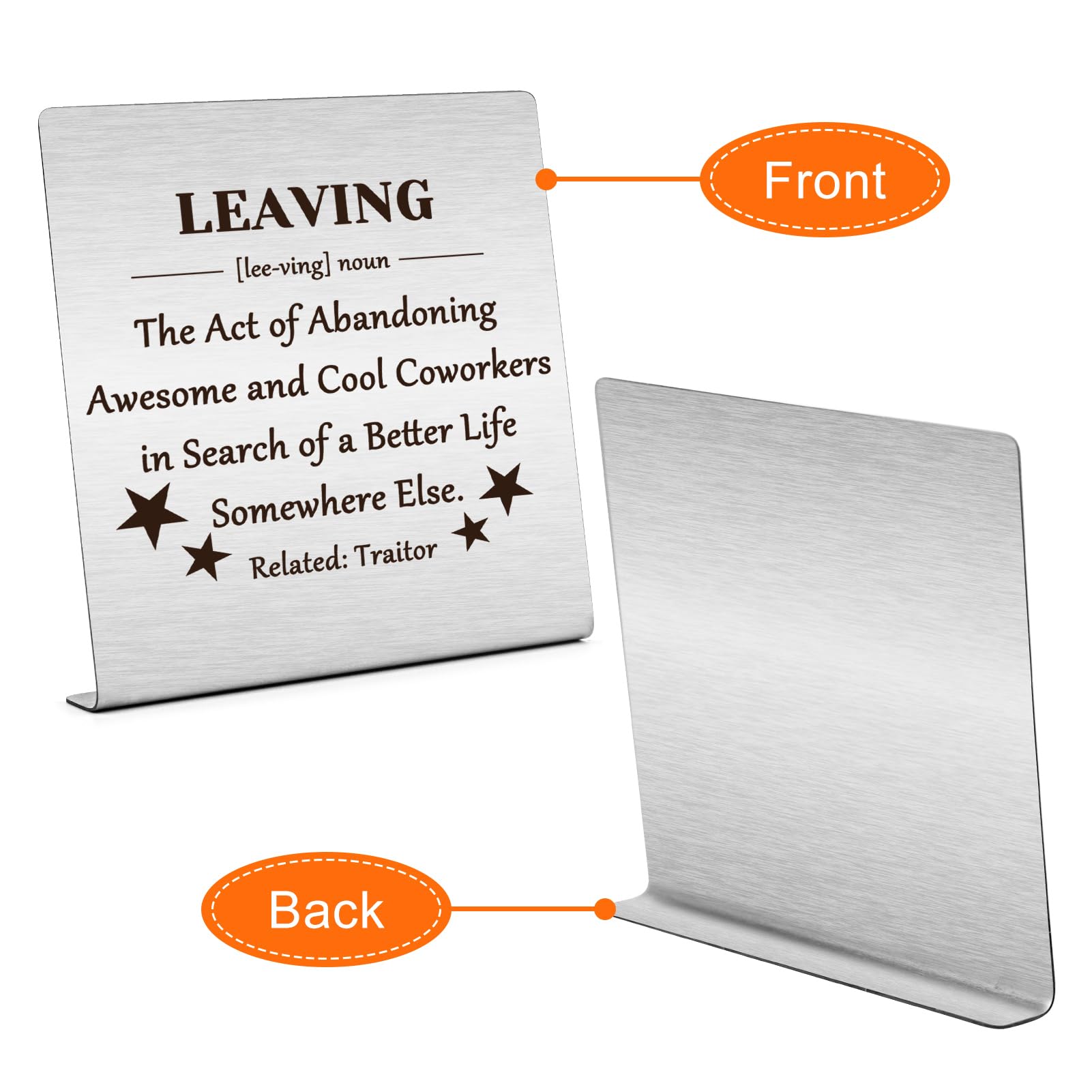 Coworker Leaving Gift for Women Men Friends Desk Sign Gifts for Colleagues Going Away Gifts New Job Gifts Plaque Sign Desk Decor from Coworkers Christmas Retirement Gifts Goodbye Gift - Image 3