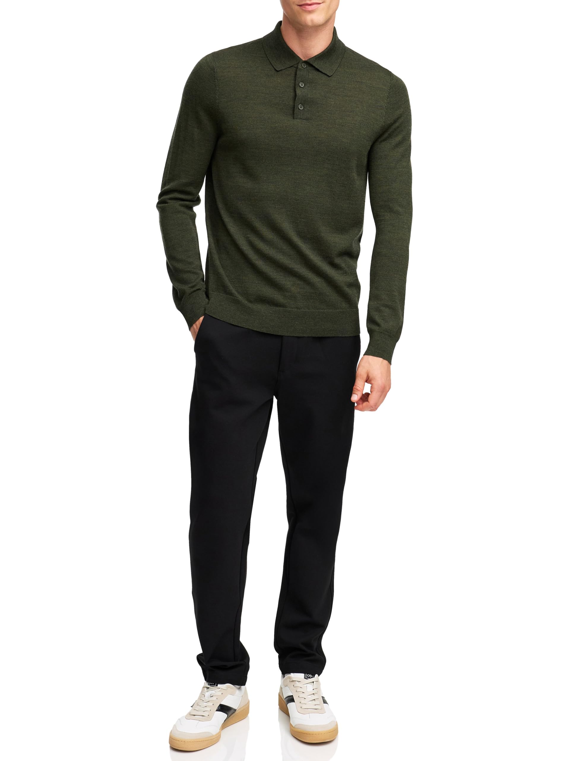 KRONSTADT Herren KSJohannes Strickpullover aus Merinowolle mit Polokragen